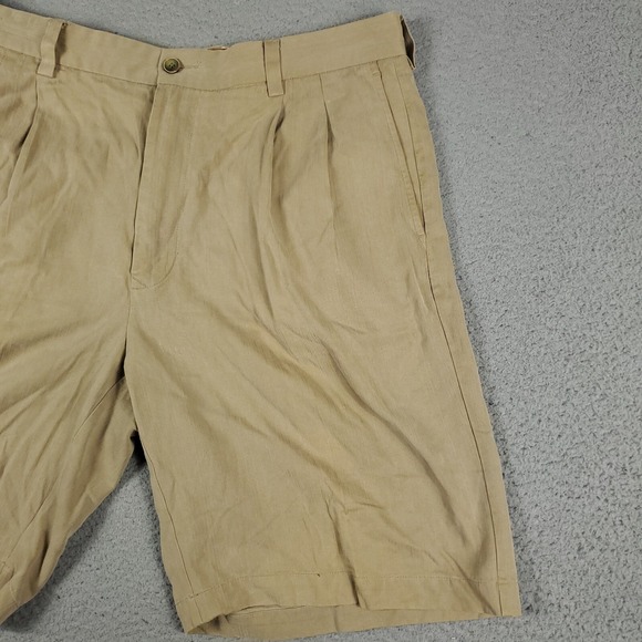 Tommy Bahama Beige Silk Rayon Pleated Casual Chinos Shorts Mens Size 34 - Picture 4 of 11